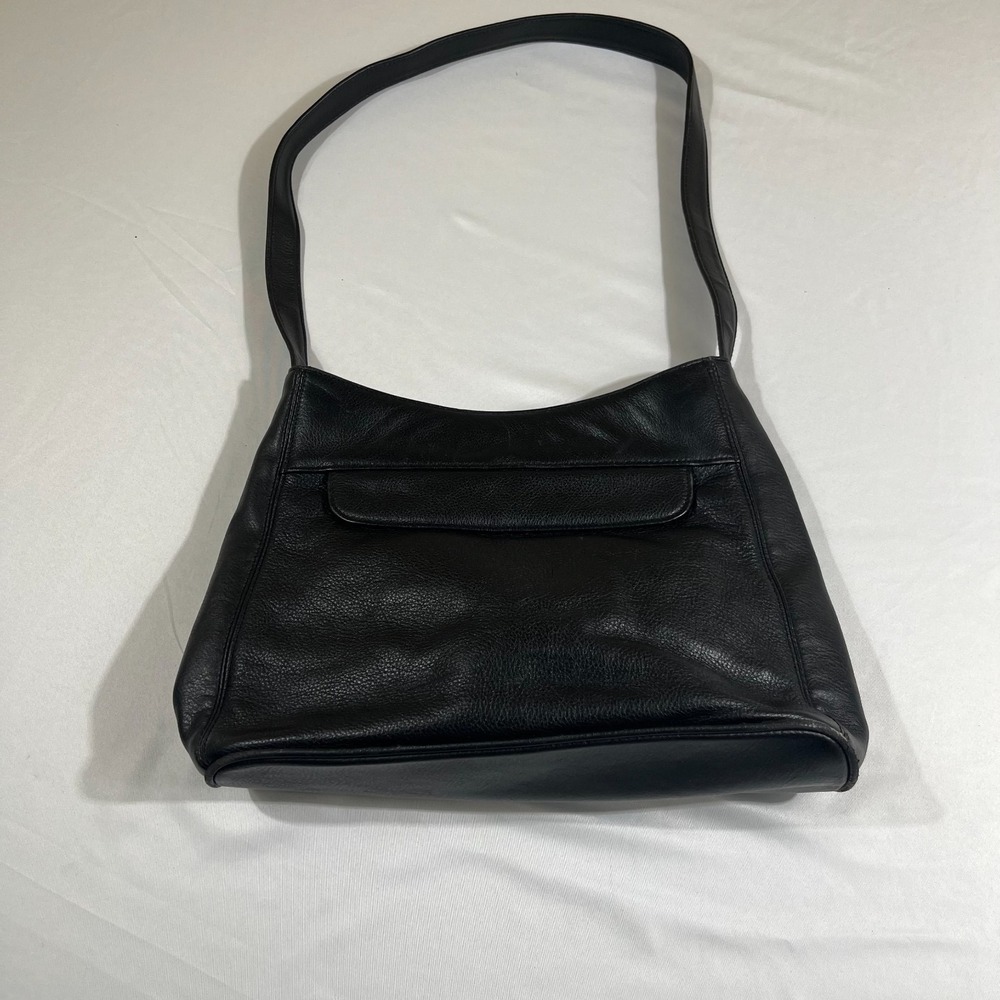 Vintage Cabin Creek Leather Shoulder Bag Black Minimalist Classic Purse 90s